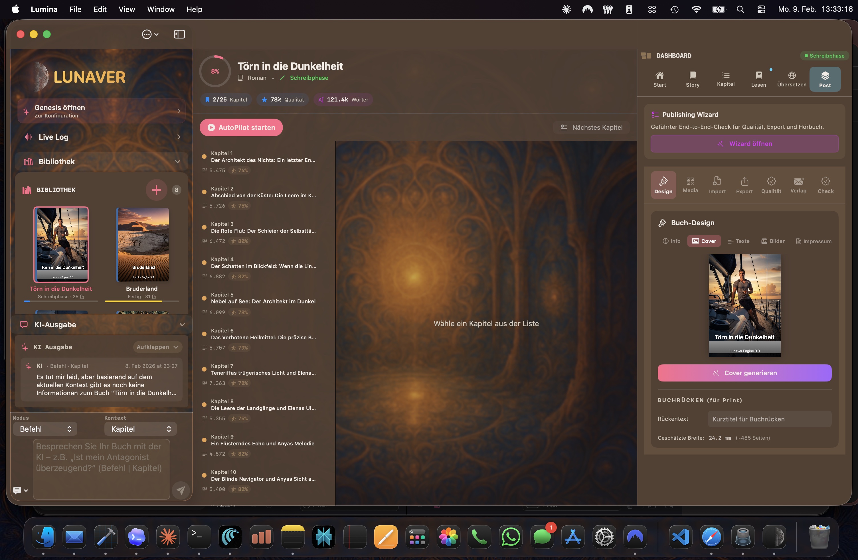 LUNAVER – Golden theme, chapter overview, publishing wizard, cover design